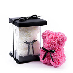 1pc 20cm Rose Bear Artificial Foam Flowers Romantic  Bear - Gifts For Valentines Day Anniversary Wedding Birthday with Box