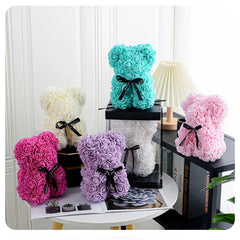 1pc 20cm Rose Bear Artificial Foam Flowers Romantic  Bear - Gifts For Valentines Day Anniversary Wedding Birthday with Box